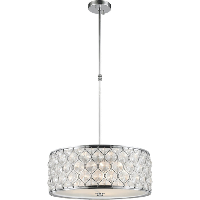 Paris Polished Chrome Clear Crystal 1 Light Pendant - Pendants