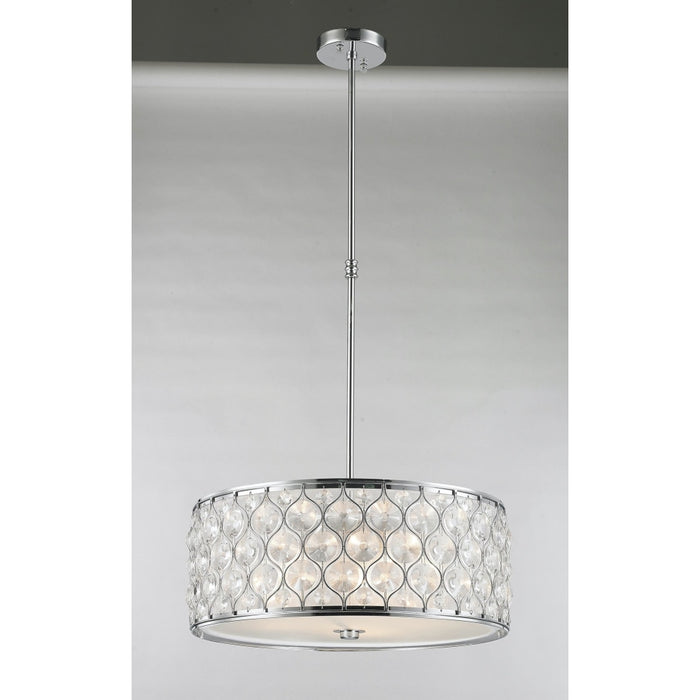 Paris Polished Chrome Clear Crystal 1 Light Pendant - Pendants