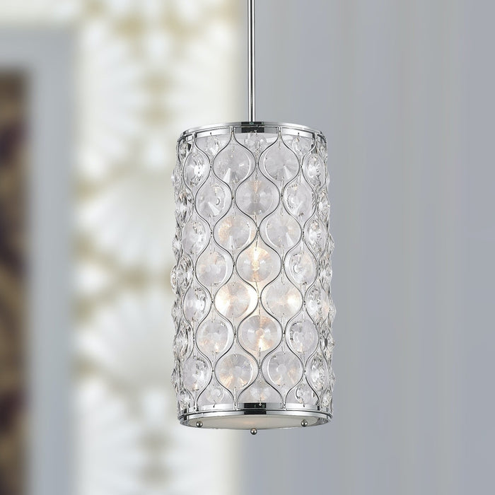 Paris Polished Chrome Clear Crystal 1 Light Pendant - Pendants