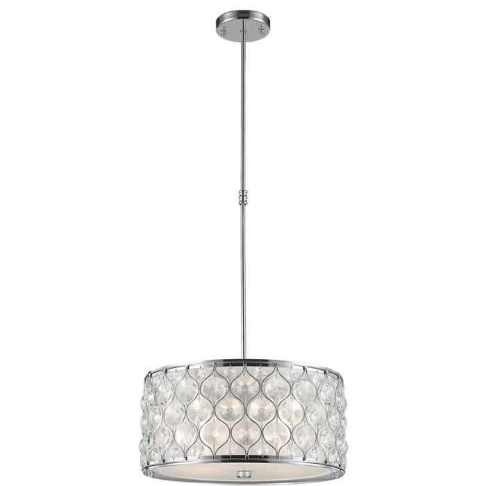 Paris Polished Chrome Clear Crystal 1 Light Pendant - Pendants