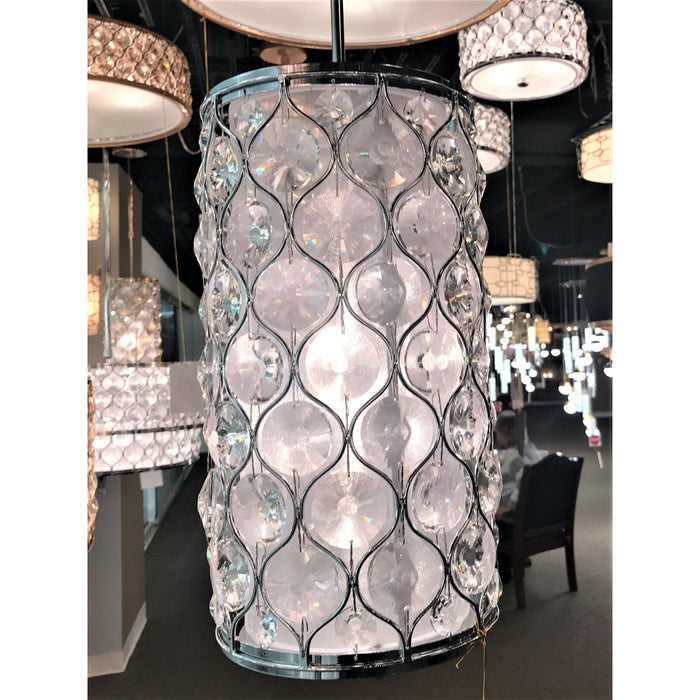 Paris Polished Chrome Clear Crystal 1 Light Pendant - Pendants