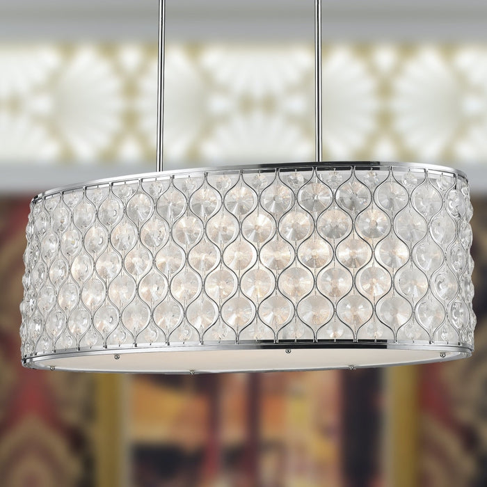 Paris Polished Chrome Clear Crystal 1 Light Pendant - Pendants