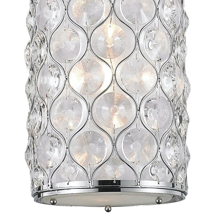 Paris Polished Chrome Clear Crystal 1 Light Pendant - Pendants