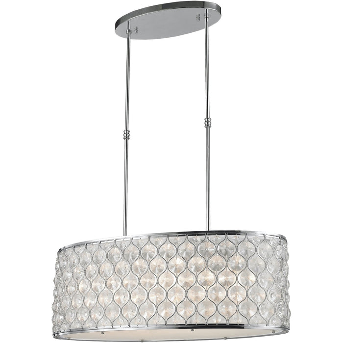Paris Polished Chrome Clear Crystal 1 Light Pendant - Pendants