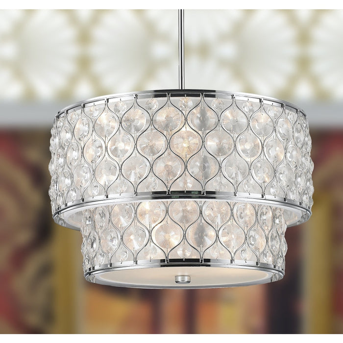 Paris Polished Chrome Clear Crystal 12 Light Pendant - Pendants