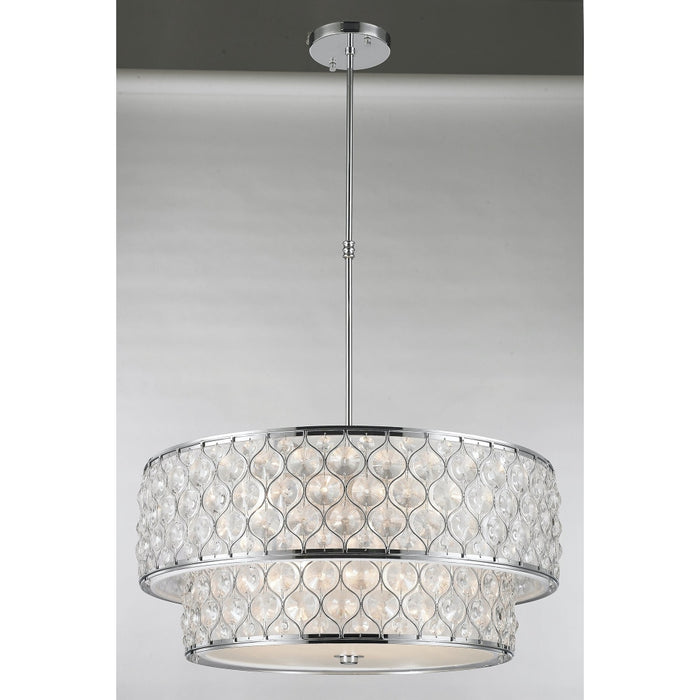Paris Polished Chrome Clear Crystal 12 Light Pendant - Pendants