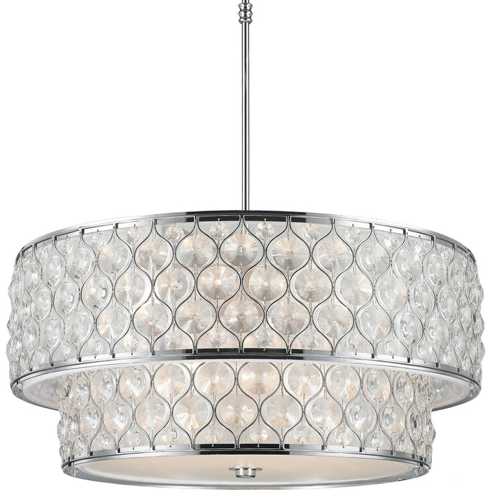Paris Polished Chrome Clear Crystal 12 Light Pendant - Pendants