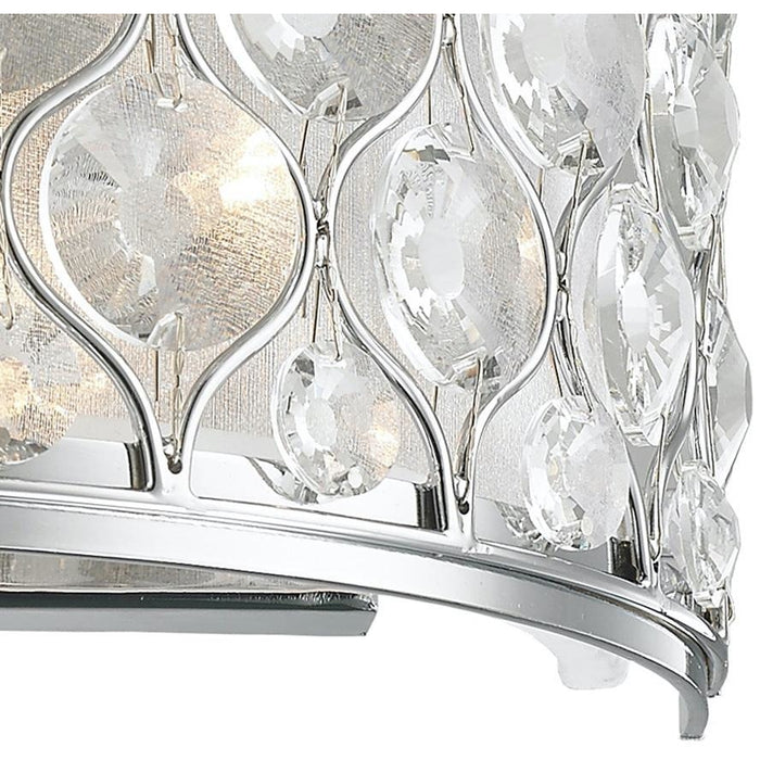 Paris Polished Chrome Clear Crystal 2 Light Wall Sconce - Wall Sconces