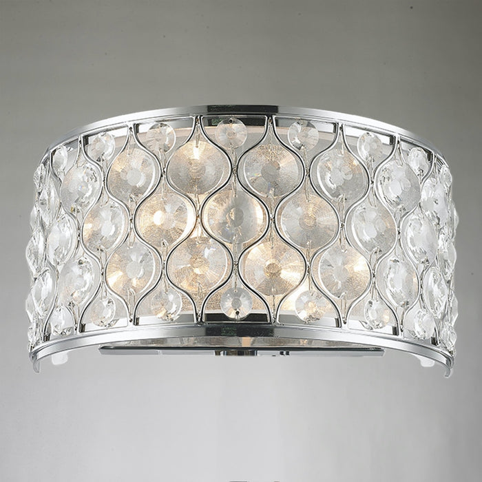 Paris Polished Chrome Clear Crystal 2 Light Wall Sconce - Wall Sconces
