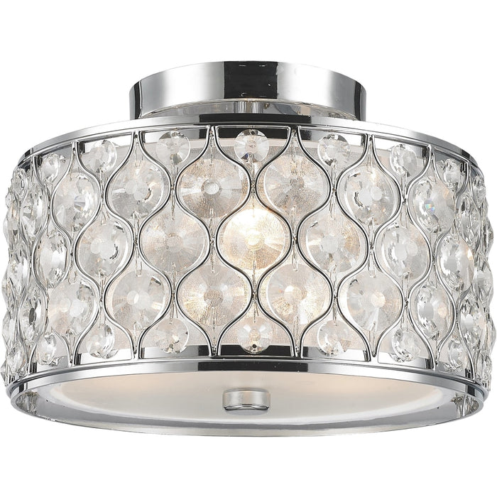 Paris Polished Chrome Clear Crystal 3 Light Flushmount - Flushmounts