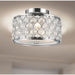 Paris Polished Chrome Clear Crystal 3 Light Flushmount - Flushmounts