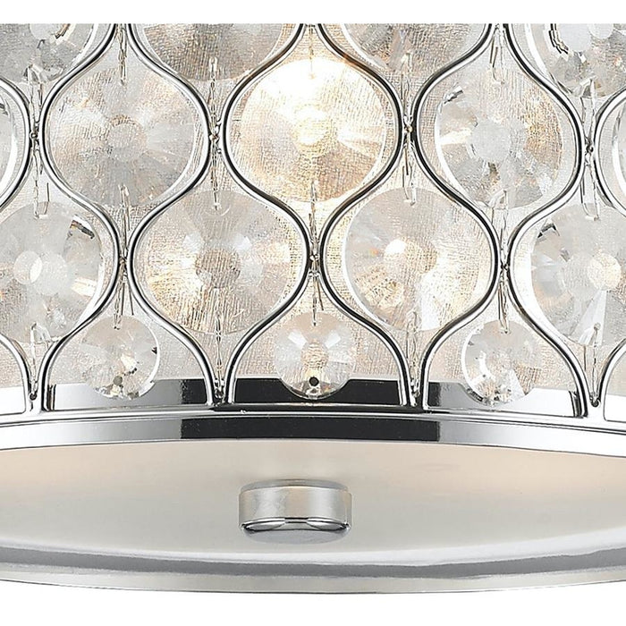 Paris Polished Chrome Clear Crystal 3 Light Flushmount - Flushmounts