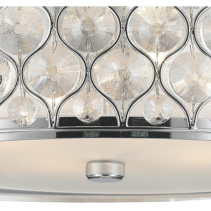 Paris Polished Chrome Clear Crystal 4 Light Flushmount - Flushmounts