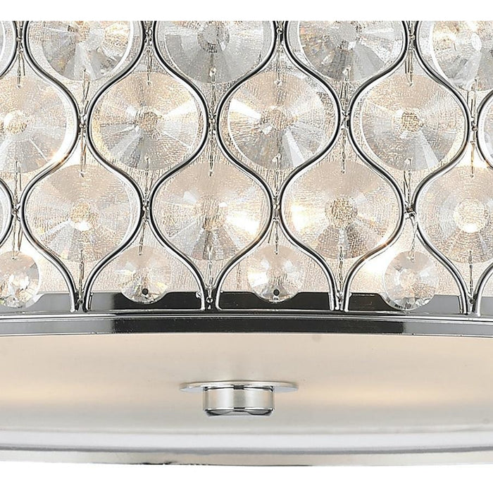 Paris Polished Chrome Clear Crystal 6 Light Flushmount - Flushmounts
