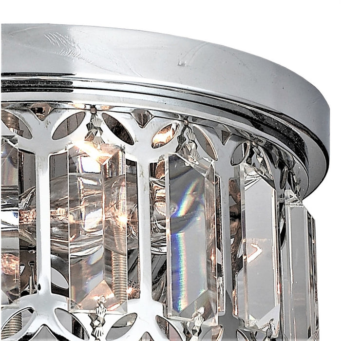 Parlour Polished Chrome Clear Crystal 3 Light Flushmount - Flushmounts