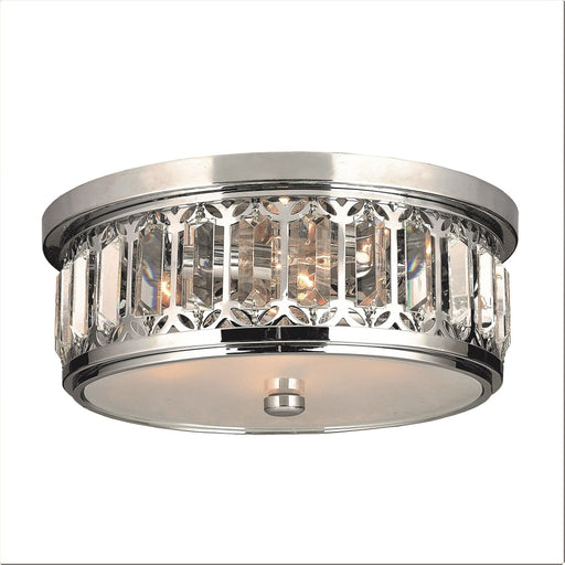 Parlour Polished Chrome Clear Crystal 4 Light Flushmount - Flushmounts