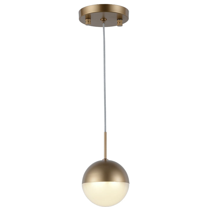 Phantasm Matte Gold Iced Opal Glass 1 Light LED Pendant - Pendants