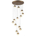 Phantasm Matte Gold Iced Opal Glass 13 Light LED Pendant - Pendants