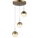 Phantasm Matte Gold Iced Opal Glass 3 Light LED Pendant - Pendants