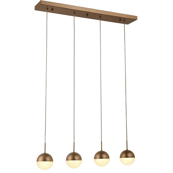 Phantasm Matte Gold Iced Opal Glass 4 Light LED Pendant - Pendants