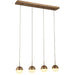 Phantasm Matte Gold Iced Opal Glass 4 Light LED Pendant - Pendants