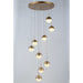 Phantasm Matte Gold Iced Opal Glass 9 Light LED Pendant - Pendants