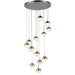 Phantasm Matte Nickel Iced Opal Glass 13 Light LED Pendant - Pendants