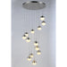 Phantasm Matte Nickel Iced Opal Glass 13 Light LED Pendant - Pendants