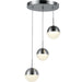 Phantasm Matte Nickel Iced Opal Glass 3 Light LED Pendant - Pendants