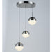 Phantasm Matte Nickel Iced Opal Glass 3 Light LED Pendant - Pendants