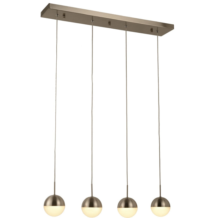 Phantasm Matte Nickel Iced Opal Glass 4 Light LED Pendant - Pendants