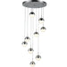 Phantasm Matte Nickel Iced Opal Glass 9 Light LED Pendant - Pendants