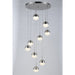 Phantasm Matte Nickel Iced Opal Glass 9 Light LED Pendant - Pendants