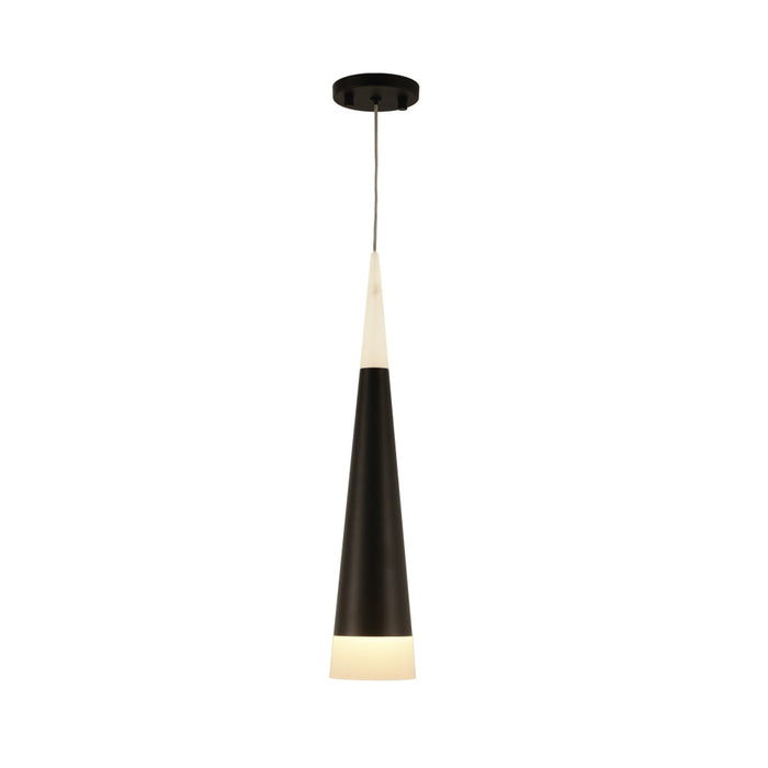 Pinnacle Matte Black Frosted Glass 2 Light LED Pendant - Pendants