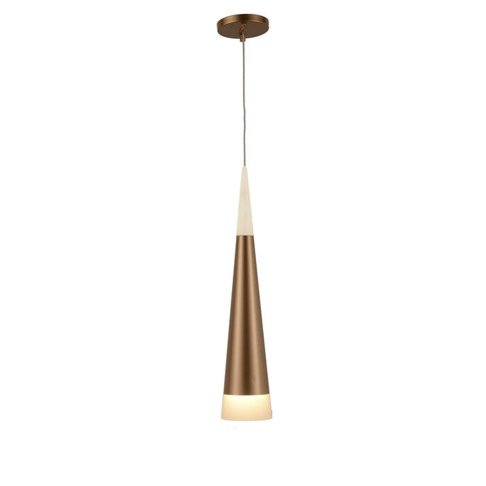 Pinnacle Matte Gold Frosted Glass 2 Light LED Pendant - Pendants