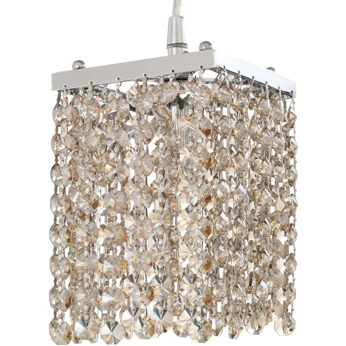 Prism Polished Chrome Clear Crystal 1 Light Mini-Pendant - Mini-Pendants