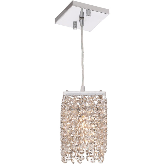 Prism Polished Chrome Clear Crystal 1 Light Mini-Pendant - Mini-Pendants