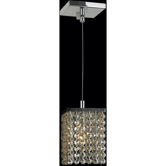 Prism Polished Chrome Clear Crystal 1 Light Mini-Pendant - Mini-Pendants