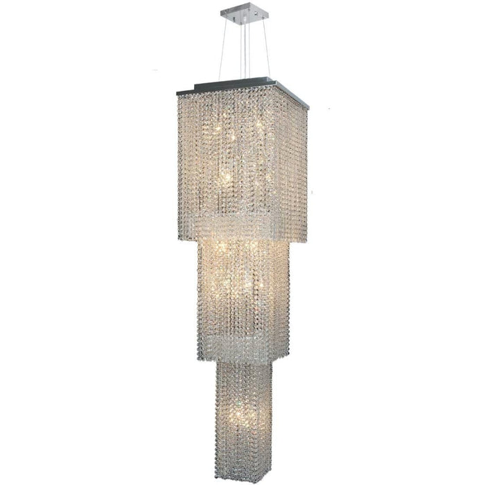 Prism Polished Chrome Clear Crystal 20 Light Chandelier - Chandeliers