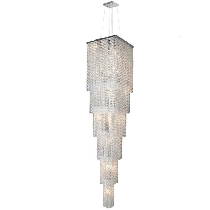 Prism Polished Chrome Clear Crystal 21 Light Chandelier - Chandeliers