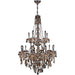 Provence Polished Chrome Amber Crystal 15 Light Chandelier - Chandeliers