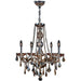 Provence Polished Chrome Amber Crystal 5 Light Chandelier - Chandeliers