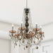Provence Polished Chrome Amber Crystal 6 Light Chandelier - Chandeliers