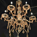 Provence Polished Chrome Amber Crystal 6 Light Chandelier - Chandeliers
