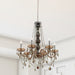 Provence Polished Chrome Amber Crystal 6 Light Chandelier - Chandeliers