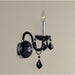 Provence Polished Chrome Black Crystal 1 Light Wall Sconce - Wall Sconces