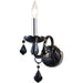 Provence Polished Chrome Black Crystal 1 Light Wall Sconce - Wall Sconces