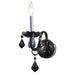 Provence Polished Chrome Black Crystal 1 Light Wall Sconce - Wall Sconces