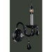 Provence Polished Chrome Black Crystal 1 Light Wall Sconce - Wall Sconces