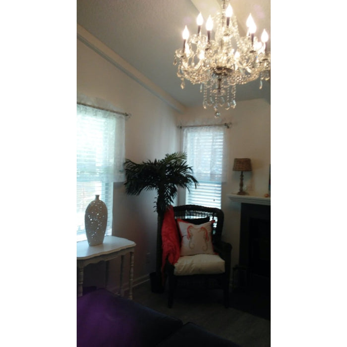 Provence Polished Chrome Clear Crystal 12 Light Chandelier - Chandeliers
